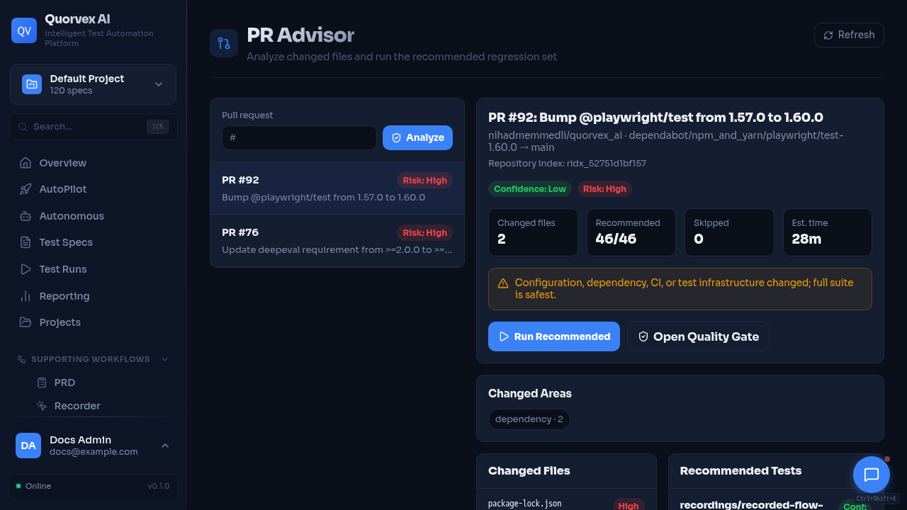 PR advisor dashboard for repository review and GitHub workflow context